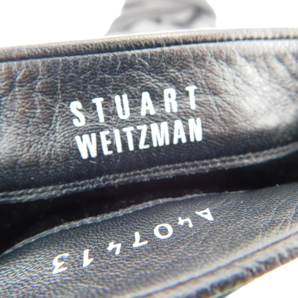 STUART WEITZMAN Black Leather Slouch Ankle Wrap Booties 6 - Picture 10 of 11